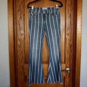 Free People Bell Bottom Flare Striped Jeans 28 / 8